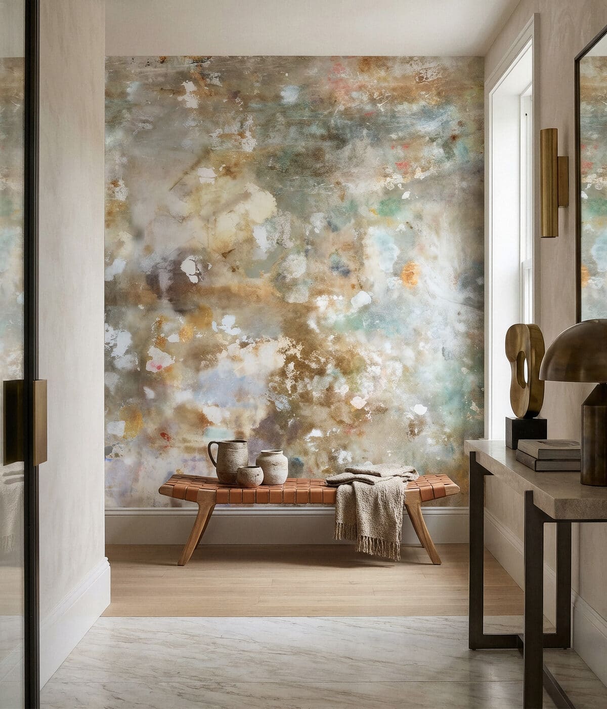 Luxury bedroom with premium wallpaper
